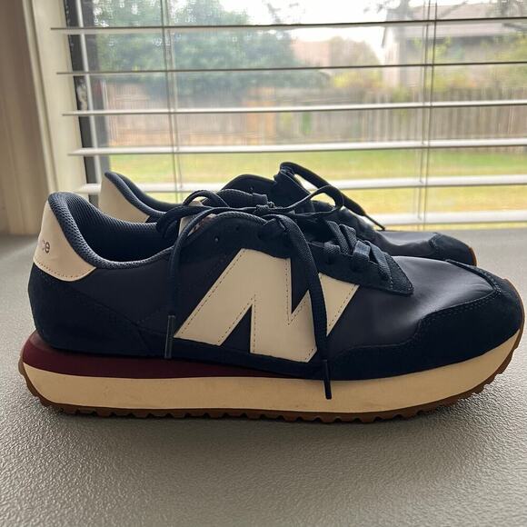 New Balance 237 Mens Blue Suede Lace Up Lifestyle V1 Sneakers Size 10 - Picture 6 of 7